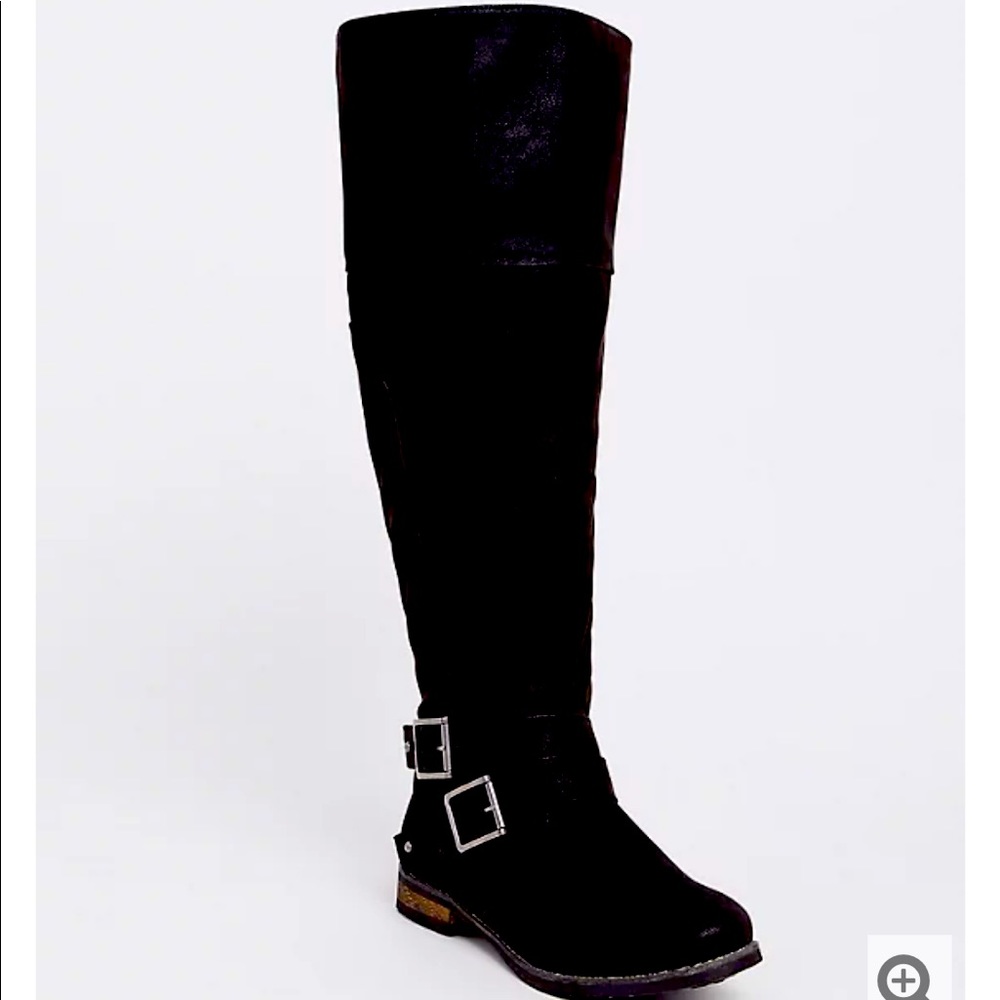 TORRID Black faux suede over the knee boot WW